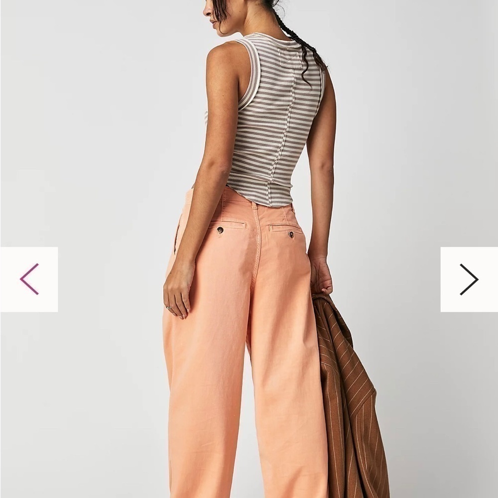 Free People Addy Chino Pants Size 4 Coral NWT - Picture 2 of 14